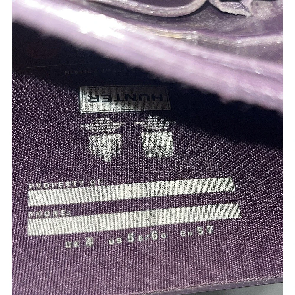 Hunter‎ Rain Boots Women's 5 Purple Glitter Wellington Waterproof Quiet Luxury